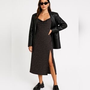 Banana Republic Geo Print Satin Midi Slip Dress XS Geometric Brown